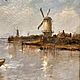 Винтаж: Морской пейзаж с лодками. Картины винтажные. Антиквариат и Винтаж. Ярмарка Мастеров.  Фото №5