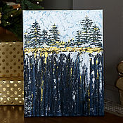 Картины и панно handmade. Livemaster - original item the picture Winter landscape. New Year`s picture to buy. Handmade.