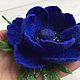 Brooch made of wool felt Blue anemone, Brooches, Korolev,  Фото №1