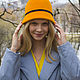  Клош оранжевый. Шляпы. NovozhilovaHats. Ярмарка Мастеров.  Фото №4