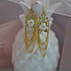 Earrings with mother of pearl and pearls, Earrings, St. Petersburg,  Фото №1