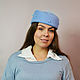 Felt hat with veil Asymmetry blue. Hats1. Novozhilova Hats. Online shopping on My Livemaster.  Фото №2