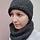 Шапка и шарфик ручной работы, Вязаный шарф, Шапка зимняя, Шапка спицам, Комплекты головных уборов, Калининград,  Фото №1