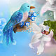 Brooch Blue bird. Brooches. Natalya Gorshkova Cute toys felting. Online shopping on My Livemaster.  Фото №2