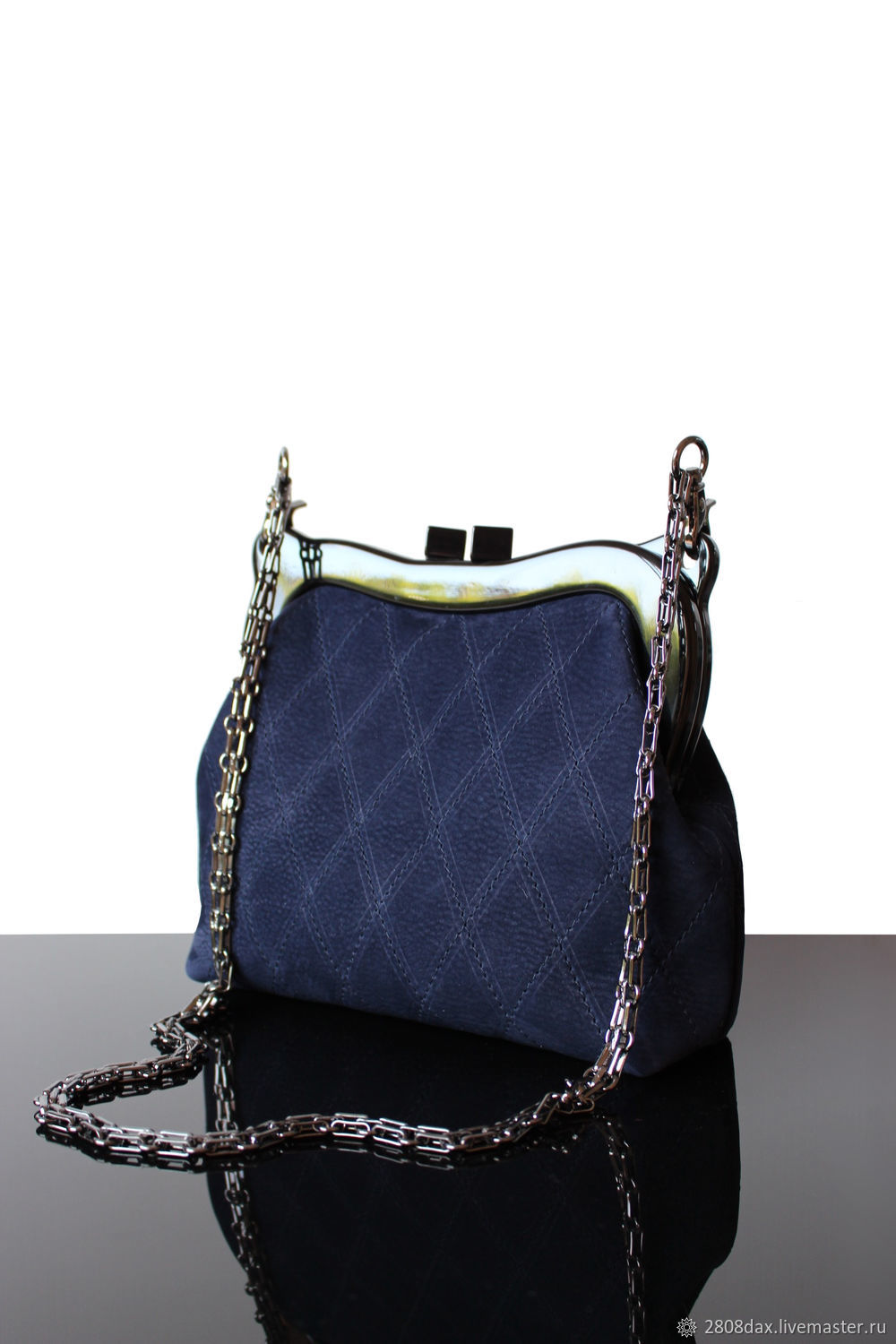 Dark Blue Suede Purse Clasp