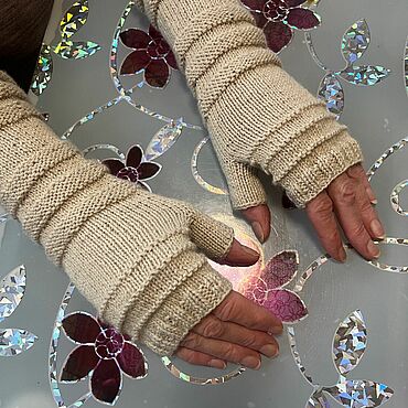 Аксессуары ручной работы. Ярмарка Мастеров - ручная работа Митенки Сливки. Handmade.