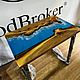 Журнальный стол-река из слэба с эффектом волны 110х70. Столы. WoodBroker. Интернет-магазин Ярмарка Мастеров.  Фото №2