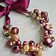 'Raspberry cream ' necklace on the ribbon. Necklace. Taturamsa (plotnikovatata). Online shopping on My Livemaster.  Фото №2