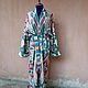 Узбекский хлопковый халат из иката. Бохо-пальто, кафтан. Халаты. Камила. Интернет-магазин Ярмарка Мастеров.  Фото №2