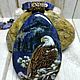 Order Pendant with lacquer miniature eagle sodalite jewelry painting. Olesy Losygina. Livemaster. . Pendants Фото №3