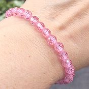 Украшения handmade. Livemaster - original item Sparkling bracelet for women made of zircon stones with a cut on an elastic band. Handmade.