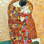 Картины и панно handmade. Livemaster - original item Amber painting Klimt Kiss. A wedding gift to the newlyweds. Handmade.