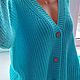 Заказать  женский кардиган вязаный бирюзовый из шерсти. AccessoriesWool мягко и комфортно. Ярмарка Мастеров. . Кардиганы Фото №3