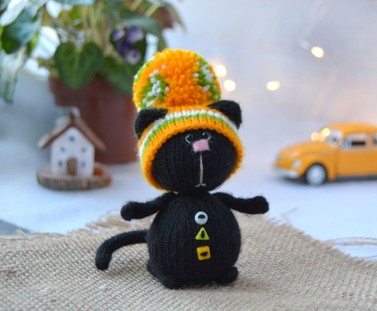 Black cat in a hat, Stuffed Toys, Lipetsk,  Фото №1