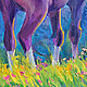 Picture of a horse 'Morning in the Fields' (oil on canvas). Pictures. Multicolor Gallery. My Livemaster. Фото №6