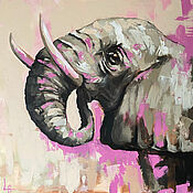 Картины и панно handmade. Livemaster - original item The Picture Elephant. Interior oil painting on canvas. Handmade.