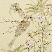 картинаВоробьиная история(китайская живопись весна цветы и птицы