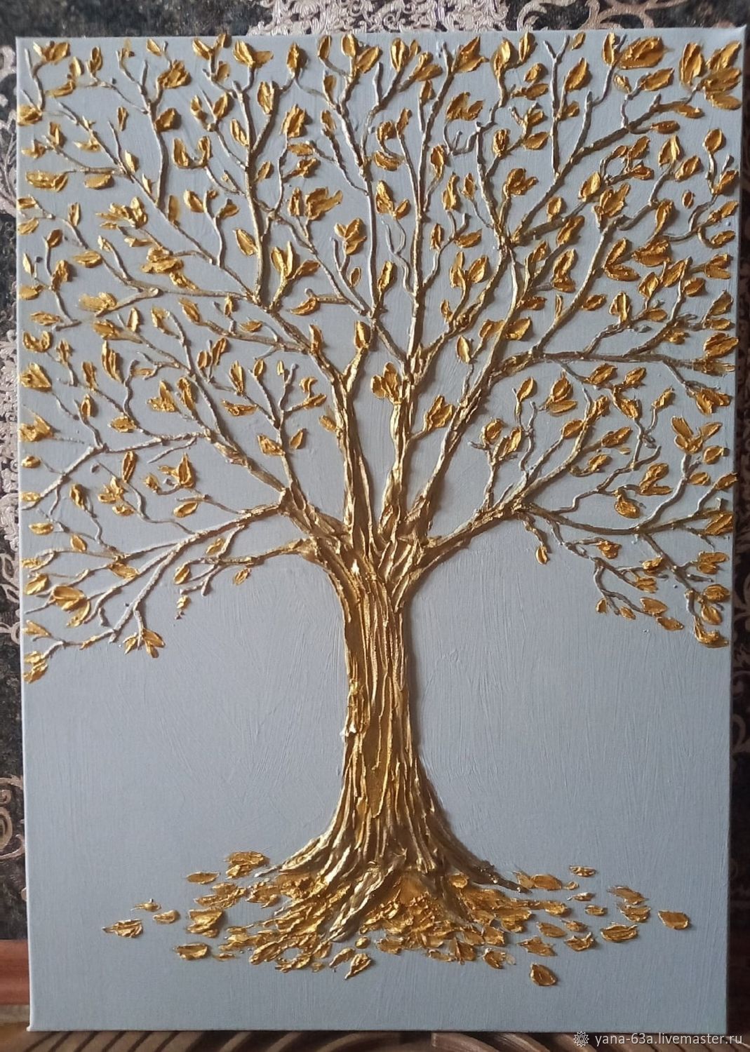 Фактурная картина Золотое дерево в интернет-магазине Ярмарка Мастеров по  цене 4590 ₽ – TNZ78RU | Картины, Кострома - доставка по России
