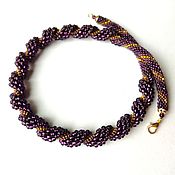 Украшения handmade. Livemaster - original item Purple Necklace voluminous Crochet Harness 45 cm. Handmade.