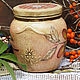 Баночка для кухни Сбор урожая. Персики и абрикосы. Банки. Ольга vintage decor & batik. Ярмарка Мастеров.  Фото №5