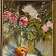 Order Picture.Oil.. Roses and Apple ,oil on canvas 50 by 40. OMA-EVA. Livemaster. . Pictures Фото №3