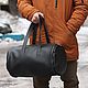 Genuine leather cylinder black bag, Classic Bag, Moscow,  Фото №1