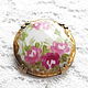 Silver rose brooch,19th century,porcelain,hand painted,silver, Vintage brooches, Moscow,  Фото №1