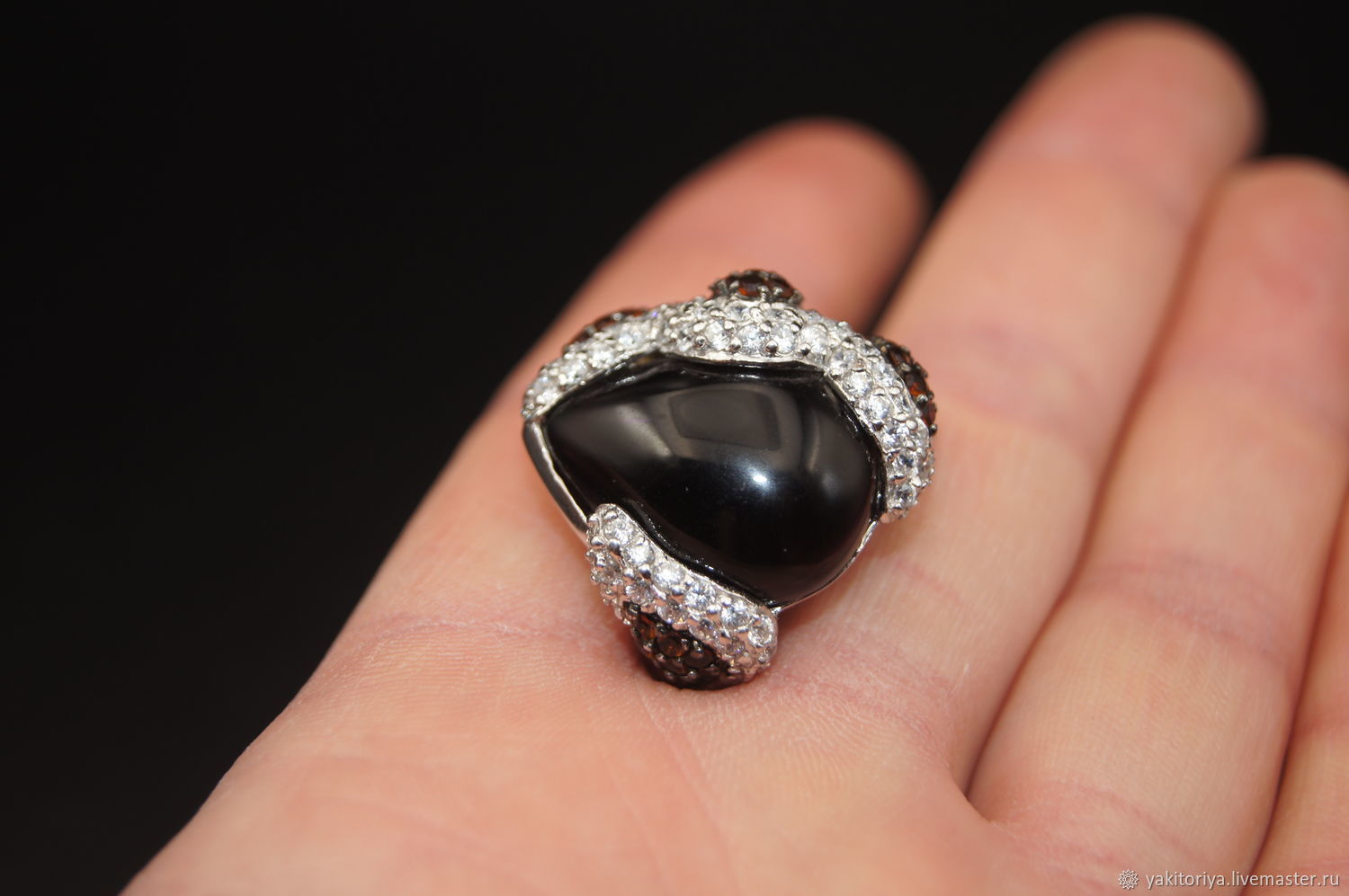серебряное кольцо с турмалином