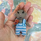 Куклы и игрушки handmade. Livemaster - original item A boy with a bird. Handmade.