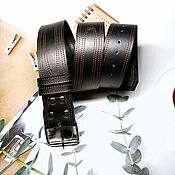 Аксессуары handmade. Livemaster - original item Straps: Men`s belt brown, width 42 mm. Handmade.