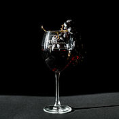Посуда handmade. Livemaster - original item Wine glass with engraving 