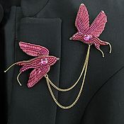 Украшения handmade. Livemaster - original item Paired Brooches Swallows Brooches Beaded Gift for a woman. Handmade.