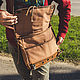 Order Messenger bag with carabiners made of leather and canvas. G.L.A.D.. Livemaster. . Messenger Bag Фото №3