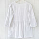 White boho blouse made of 100% linen. Blouses. etnoart. My Livemaster. Фото №5