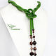 Order Lariat 'Green Apple and chocolate'. PatinaBeadJewellery. Livemaster. . Lariats Фото №3