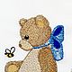 Order Pouch with embroidered 'Bear and bee'. Shpulkin dom. Livemaster. . Baptismal pouch Фото №3