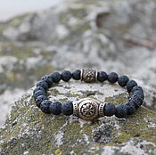 Украшения handmade. Livemaster - original item Bracelet made of lava - Compass Viking. Handmade.