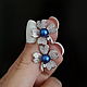'Magic clover ' Swarovski Pearl Earrings. Earrings. Mazarine_Blue_Jewelry. Online shopping on My Livemaster.  Фото №2