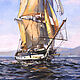 Order Oil painting with a sailboat at sea | Seascape cheap. pirogov-maxim. Livemaster. . Pictures Фото №3