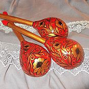 Русский стиль handmade. Livemaster - original item Wooden spoons Painted wood Spoons Khokhloma patterns. Handmade.