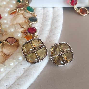 Винтаж: ANNE KLEIN Клипсы окошки. . Винтаж ручной работы - Ярмарка Мастеров Винтаж ручной работы. Ярмарка Мастеров - ручная работа Винтаж: ANNE KLEIN Клипсы окошки. Handmade.