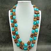 Работы для детей, handmade. Livemaster - original item Healing beads untreated amber and turkvenite Boho style. Handmade.