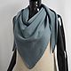 scarves: Knitted kerchief made of merino dusty gray-blue. Kerchiefs. Scarfland. My Livemaster. Фото №4
