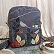 Вышитый женский рюкзак "Листья и домики 2", Рюкзаки, Волгоград,  Фото №1
