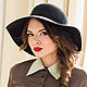 Wide-brimmed hat Classic. Color black. Hats1. Exclusive HATS. LANA ANISIMOVA.. Online shopping on My Livemaster.  Фото №2