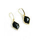 Earrings black 'Glitter' gold earrings, earrings with black stone. Earrings. Irina Moro. My Livemaster. Фото №5