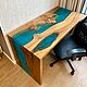 Заказать Рабочий стол-река из эпоксидной смолой. Мебель на заказ U.LOFT. Ярмарка Мастеров. . Столы Фото №3