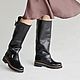 Casual black boots black sole, beige Welt, High Boots, Moscow,  Фото №1