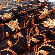 Антикварный натуральный шелк ручной печати и окраса