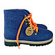 Blue felt boots with laces. Boots. tolkovalenki. Online shopping on My Livemaster.  Фото №2